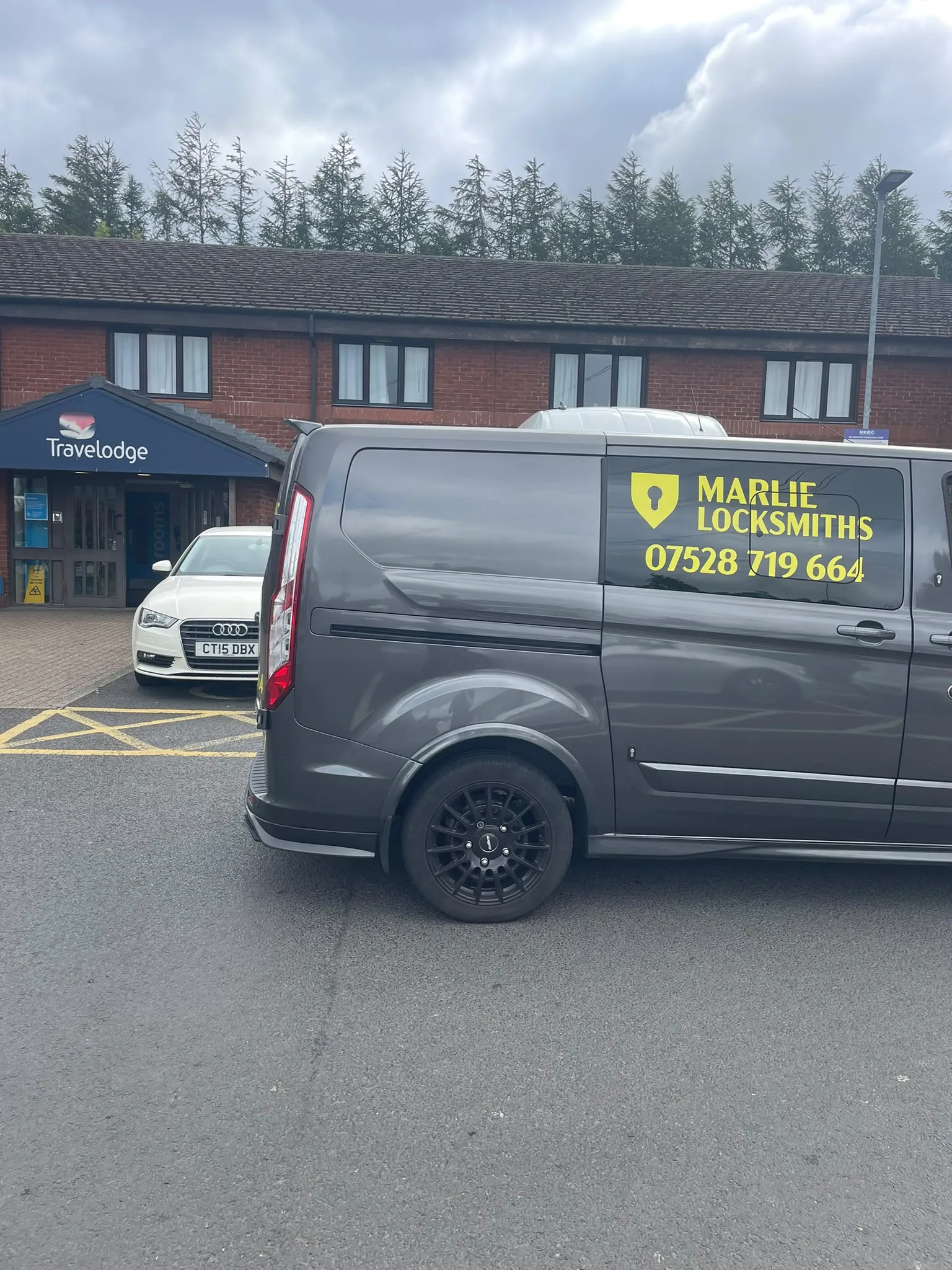 Mobile emergency locksmith van attending an urgent callout in Ayrshire