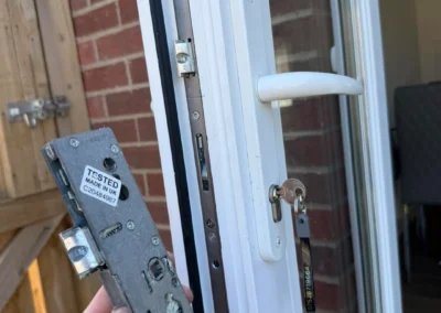 Professional lock replacement installing British Standard anti-snap euro cylinder in Ayrshire